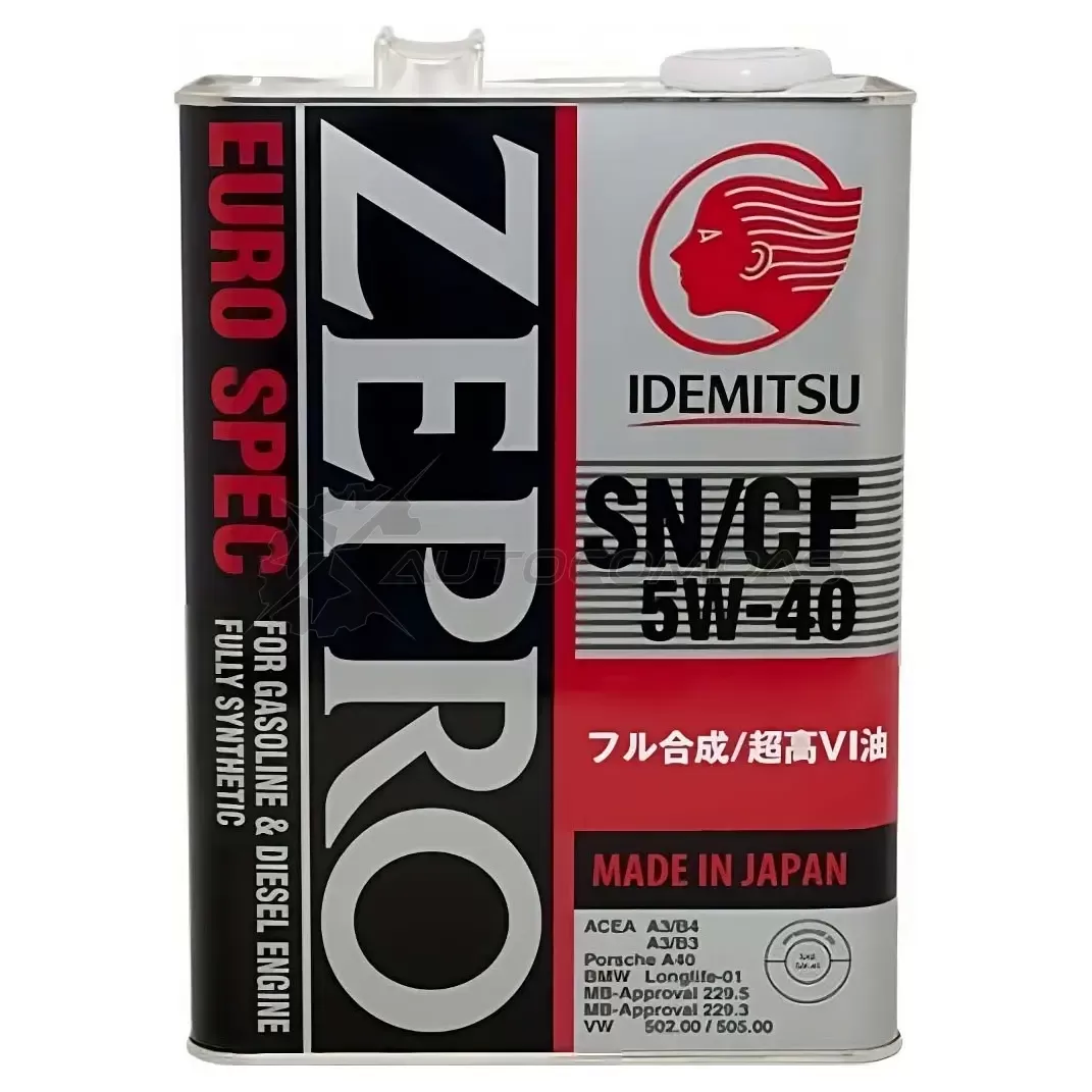 Моторное масло синтетическое ZEPRO EURO SPEC SN/CF 5W-40 - 4 л IDEMITSU 1849004 JJ FIQ 1436946695 изображение 0