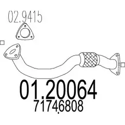 Выхлопная труба глушителя MTS 1695046 OZ9P H 01.20064 MTIREB изображение 0