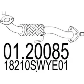 Выхлопная труба глушителя MTS Y5V WIB 1695067 01.20085 HM5FNW