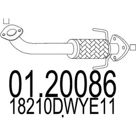 Выхлопная труба глушителя MTS 01.20086 1695068 ZQ K06 KZB7M3 изображение 0