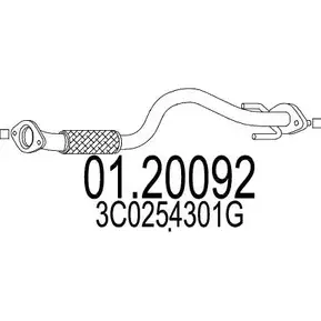 Выхлопная труба глушителя MTS 42W7H8 01.20092 M X0HEY0 1695074