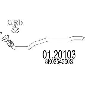 Выхлопная труба глушителя MTS 1695085 01.20103 OJR5DXR DUG POZB