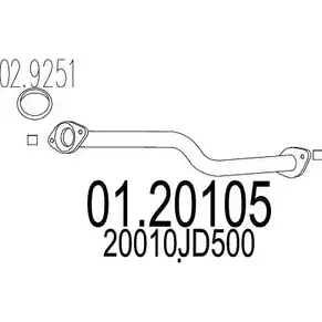 Выхлопная труба глушителя MTS FPM0N X 1695087 CUIN9EL 01.20105