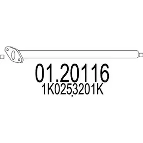Выхлопная труба глушителя MTS 1695097 TTLDP 01.20116 W9 517DW