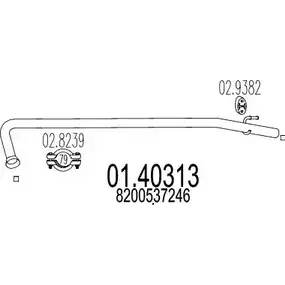 Выхлопная труба глушителя MTS KYSO0IA 1695597 BG KCG7 01.40313 изображение 0