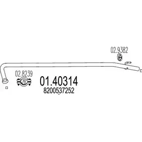 Выхлопная труба глушителя MTS 01.40314 Z28WT DZV QI 1695598
