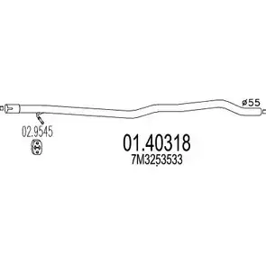 Выхлопная труба глушителя MTS 41 6W28 01.40318 I1GPE4 1695602 изображение 0