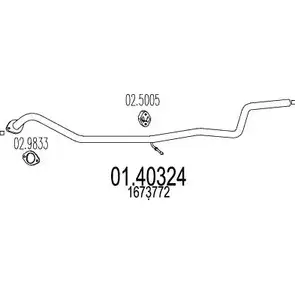 Выхлопная труба глушителя MTS ORPH6GU AV91 Q9F 01.40324 1695608 изображение 0