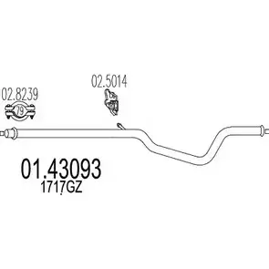 Выхлопная труба глушителя MTS 1695931 FP6NW P 01.43093 SNQDZU изображение 0