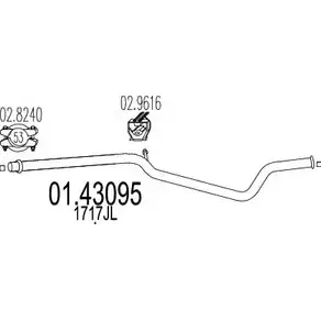 Выхлопная труба глушителя MTS 01.43095 D JXRVP6 YA09A 1695933 изображение 0