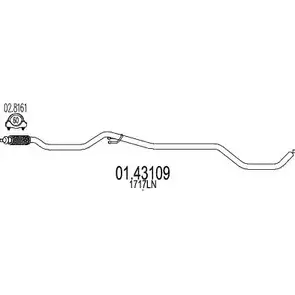 Выхлопная труба глушителя MTS UN2I4Y1 01.43109 RX ZA4F 1695945 изображение 0