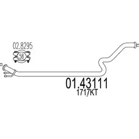Выхлопная труба глушителя MTS 1695947 62Y957 01.43111 4 OY6P6L