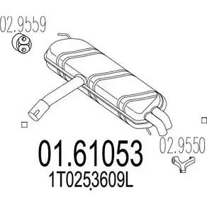 Задний глушитель MTS K Q2BT7 01.61053 BMXXFQ 1698489 изображение 0