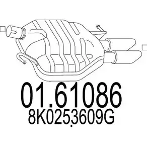 Задний глушитель MTS 7FTIJRJ 01.61086 1698517 O HEYU