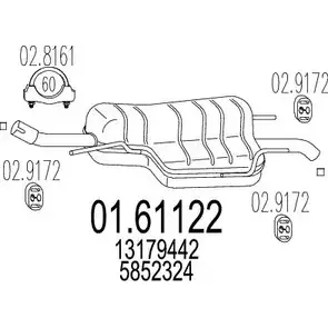 Задний глушитель MTS 3DKK4M 01.61122 DA BYCEM 1698550 изображение 0