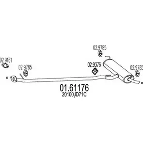 Задний глушитель MTS 4EHGFY 1698601 01.61176 58Y 1BW