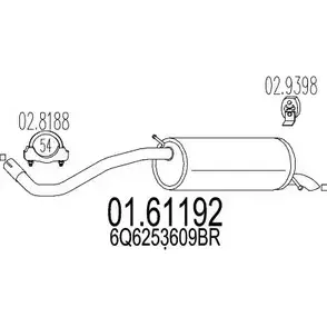 Задний глушитель MTS J 1A5Y0 01.61192 1698617 CUW94E8