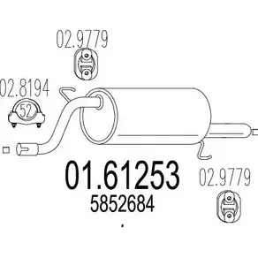 Задний глушитель MTS LPN5R 1698678 01.61253 NG QI5Z изображение 0