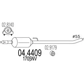 Катализатор MTS 1702568 KJQ YC2Q 04.4409 ZCX5FF изображение 0