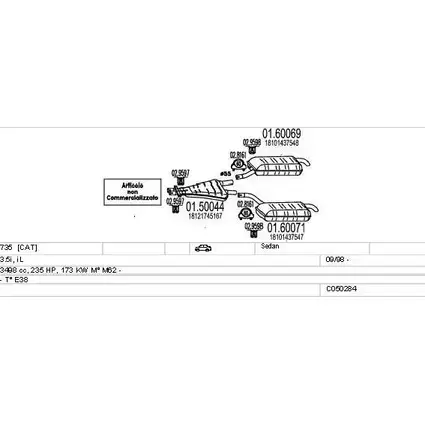 Система выпуска ОГ MTS KWR M3 JBIPMR C050284008130 1703492 изображение 0