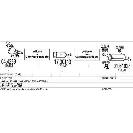 Система выпуска ОГ MTS L66QQC7 C070558024565 R30P9 8 1704181 изображение 0