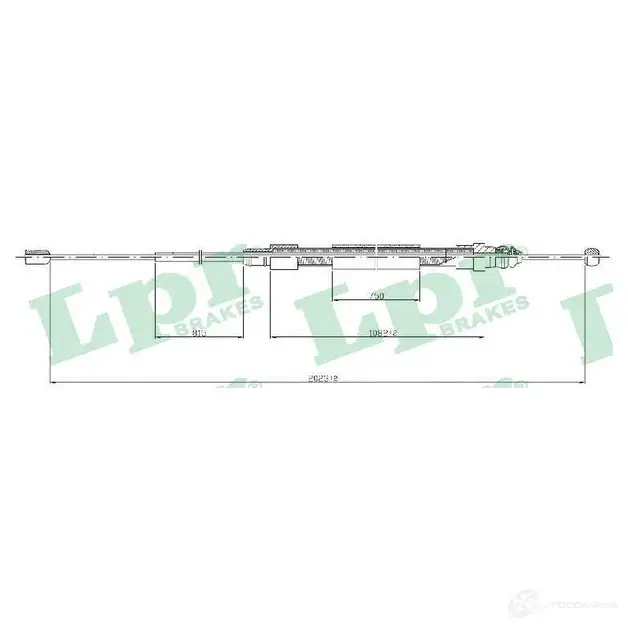 Трос ручника LPR C0715B C 0715B HOIBBP 1728048 изображение 0