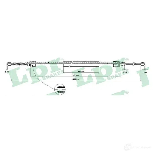 Трос ручника LPR 1728073 M3J8ST C0740 B C0740B изображение 0
