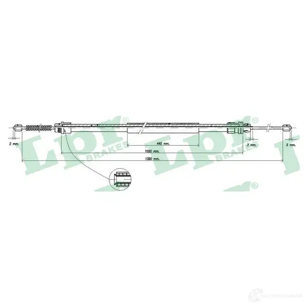 Трос ручника LPR MP26AZ 1728074 C0741B C 0741B