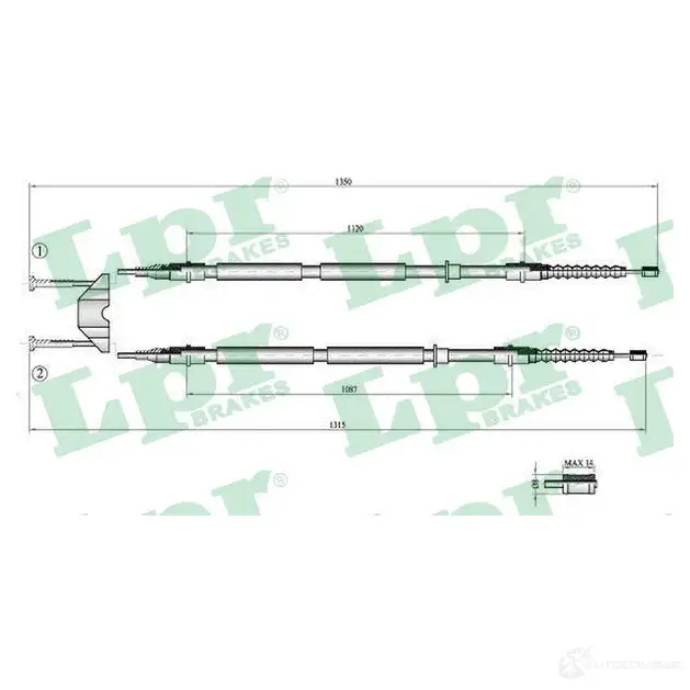 Трос ручника LPR 1727776 C0537 B C0537B GU8FK изображение 0