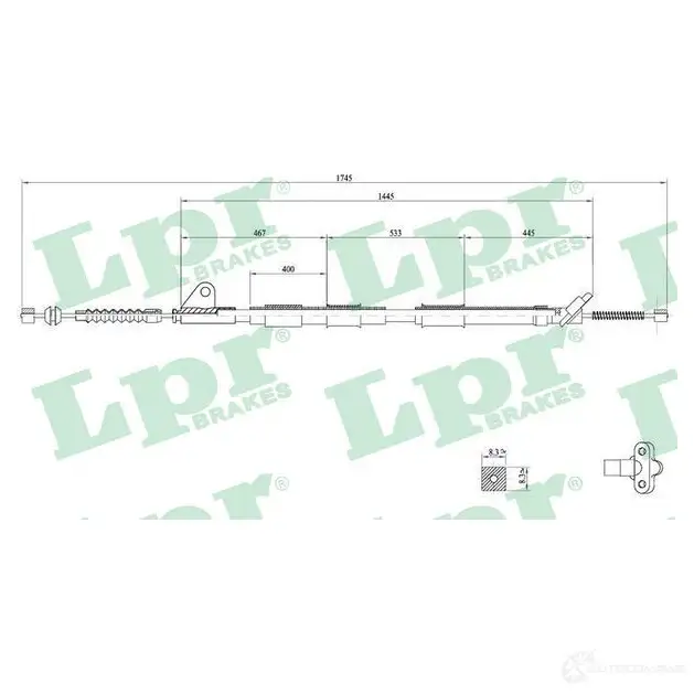 Трос ручника LPR 1728191 C0858 B C0858B 5PDSI8 изображение 0