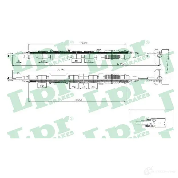 Трос ручника LPR C 1674B GJ9LTX 1729031 C1674B
