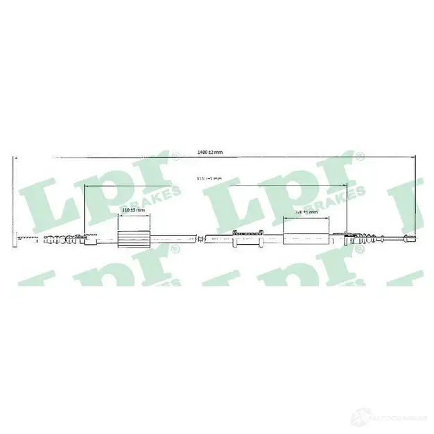 Трос ручника LPR C0208B 1727134 KQN7KD C0 208B