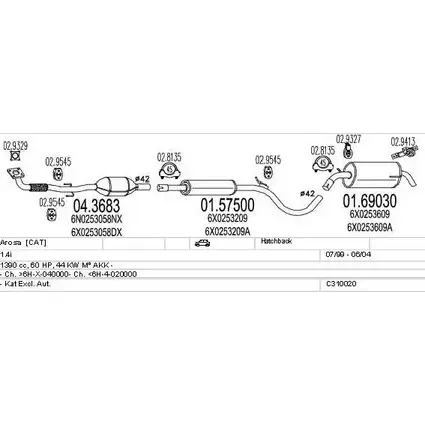 Система выпуска ОГ MTS 85XS VJ C310020006890 CQ4EJA 1710492 изображение 0