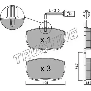 Тормозные колодки, дисковые, комплект TRUSTING 2035 9 018.5 21160 1747761 изображение 0