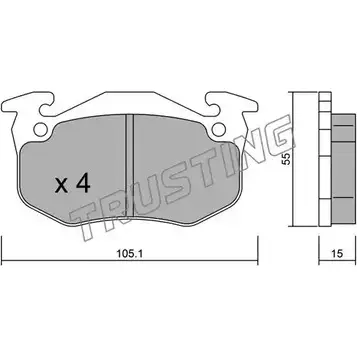 Тормозные колодки, дисковые, комплект TRUSTING 7PDKJ 1747924 038.5 2 0634