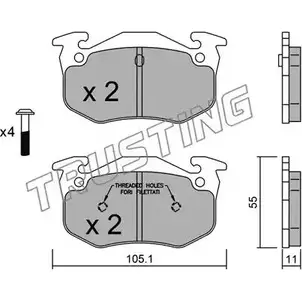 Тормозные колодки, дисковые, комплект TRUSTING 1747937 040.1 21600 2 1597 изображение 0