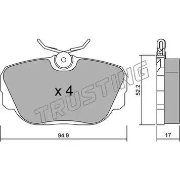 Тормозные колодки, дисковые, комплект TRUSTING 1747994 044.0 LWIZKW 2 1173