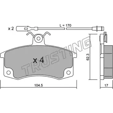 Тормозные колодки, дисковые, комплект TRUSTING 23 671 064.1 JGXJG 1748213 изображение 0