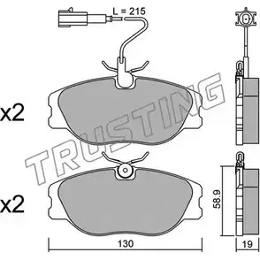 Тормозные колодки, дисковые, комплект TRUSTING 21383 074.1 2114 7 1748321