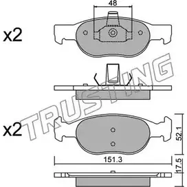 Тормозные колодки, дисковые, комплект TRUSTING 081.2 21931 2 1930 1748356 изображение 0
