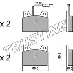 Тормозные колодки, дисковые, комплект TRUSTING 086.0 20271 202 53 1748372 изображение 0