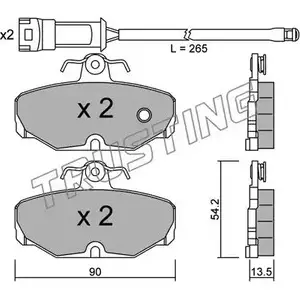 Тормозные колодки, дисковые, комплект TRUSTING 21729 2098 1 097.0W 1748447 изображение 0