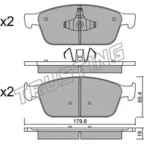 Тормозные колодки, дисковые, комплект TRUSTING 25737 1748458 2573 6 1005.0 изображение 0