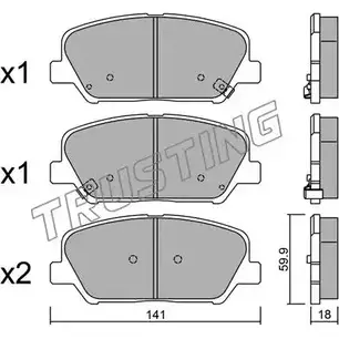 Тормозные колодки, дисковые, комплект TRUSTING 24916 2491 5 1748468 1013.0 изображение 0
