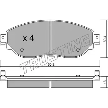 Тормозные колодки, дисковые, комплект TRUSTING 220 87 1748475 1019.0 HBB1JTK