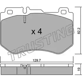 Тормозные колодки, дисковые, комплект TRUSTING 1748500 25 997 1042.0 L3KQT1