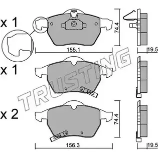 Тормозные колодки, дисковые, комплект TRUSTING 23799 120.2 1748666 2379 8 изображение 0