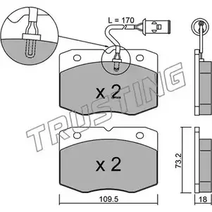 Тормозные колодки, дисковые, комплект TRUSTING 29038 290 37 1748728 141.0 изображение 0