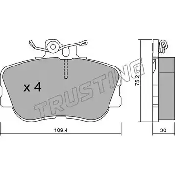 Тормозные колодки, дисковые, комплект TRUSTING 161.0 2143 9 1748761 O1U25I изображение 0