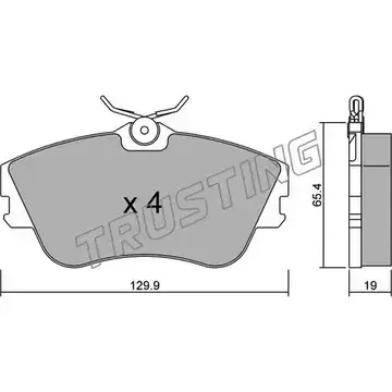 Тормозные колодки, дисковые, комплект TRUSTING 167.0 1748774 U1Y4YX 214 79
